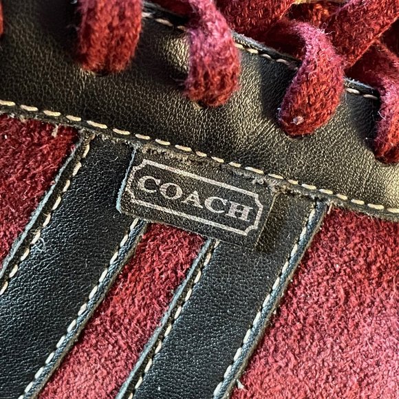 Coach Men's Maroon Suede Frasier Sneakers 7.5 M - Picture 7 of 9